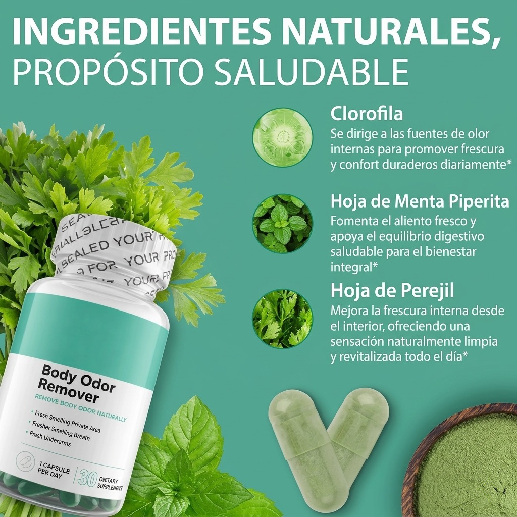 Pastillas De Clorofila - Para El Mal Olor Corporal, La Desintoxicación Y La Piel