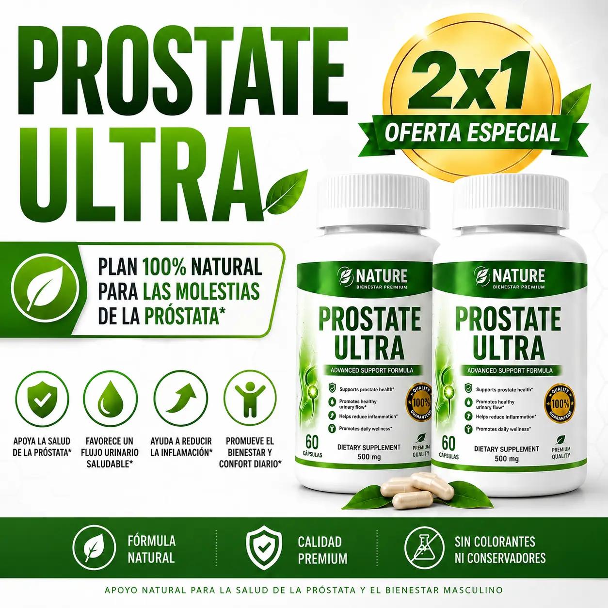 (Oferta 2X1) Prostate Ultra™ - Plan Natural Para Aliviar las Molestias de la Próstata