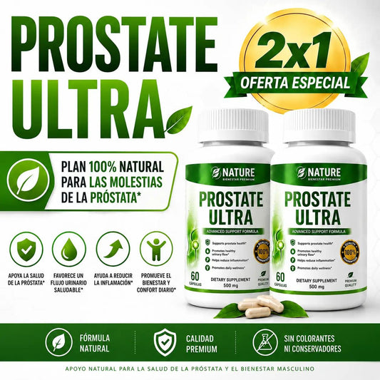 (Oferta 2X1) Prostate Ultra™ - Plan Natural Para Aliviar las Molestias de la Próstata